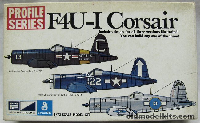 MPC 1/72 Vought F4U-1 Corsair Profile Series - US Marine Reserve / USS Bunker Hill 1944 / Royal New Zealand Air Force 14th Sq Guadalcanal 1945 - (F4U1), 2-1108-100 plastic model kit